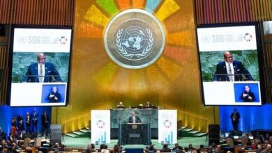 The SDG 2023 Summit in session at the General Assembly hall, UN Headquarters, New York, symbolizing the global commitment to the UN SDG Goals, the 2030 Agenda and to the UN SG's new strategy for achieving the UN Sustainable Development Goals by 2030.